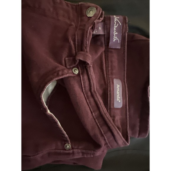 Gloria Vanderbilt Jeans Womens Size 14 Medium Burgundy Denim Pants 5 Pocket - Picture 3 of 8